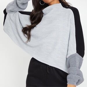 PrettyLittleThing Two-Tone Cowl Neck Sweater